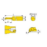 MPR-3-R0.1-L10-JF610M Мини-резец для продольного растачивания