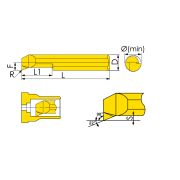 MUR-4-R0.1-L15-JF610M Мини-резец для продольного растачивания