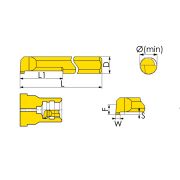 MGR-8-B1.5-L30-JF610M Мини-резец для обработки внутренних прямоугольных канавок с радиусной фаской