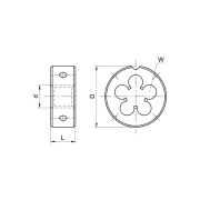 Плашка круглая для метрической резьбы M8x1 - правая ISO2568 HSS (4241)