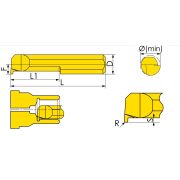 MKR-6-R0.5-L15-JF610M Мини-резец для обработки внутренних канавок с полным радиусом