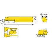 MQR-6-R0.1-L15-JF610M Мини-резец для профильного растачивания