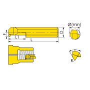 MIR-4-L15-A55-JF610M Мини-резец для нарезания внутренней резьбы неполного профиля