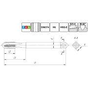 TSP1.M6х0,75.6H.DIN374.M35 Метчик М6х0,75 для сквозных отверстий, DIN374, без покрытия