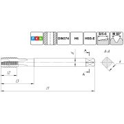 TSP1.M14х1,25.6H.DIN374.M35 Метчик М14х1,25 для сквозных отверстий, DIN374, без покрытия