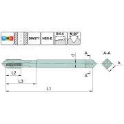 TSP1.M5х0,8.6H.DIN371.TiN Метчик M5х0,8 для сквозных отверстий, DIN371 с покрытием TiN