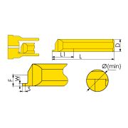 MZR-4-R0.75-L15-JF610M Мини-резец для обработки торцевых канавок