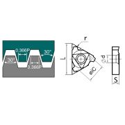 16EL-3.0TR-DM215 Пластина резьбовая трапецеидального профиля, угол 30°