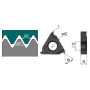16NR-125ISO-DM215 Пластина резьбовая ISO (Метрическая резьба полный профиль 60°)