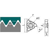 22NR-N55-DM215 Пластина резьбовая, неполный профиль, 55°