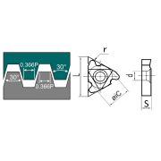 16NR-8RD DM215 Пластина резьбовая треугольного закругленного профиля