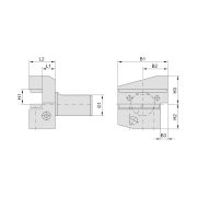THA-B3-302060 Держатель VDI для инструмента радиальный, правый обратный, короткое исполнение
