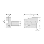 THA-B6-402544 Держатель VDI для инструмента радиальный, левый, длинное исполнение
