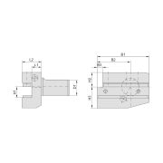 THA-B6-503255 Держатель VDI для инструмента радиальный, левый, длинное исполнение