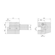 THA-C2-302070 Держатель VDI для инструмента осевой, левый