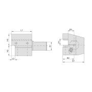 THA-C4-5032100 Держатель VDI для инструмента осевой, правый, обратный